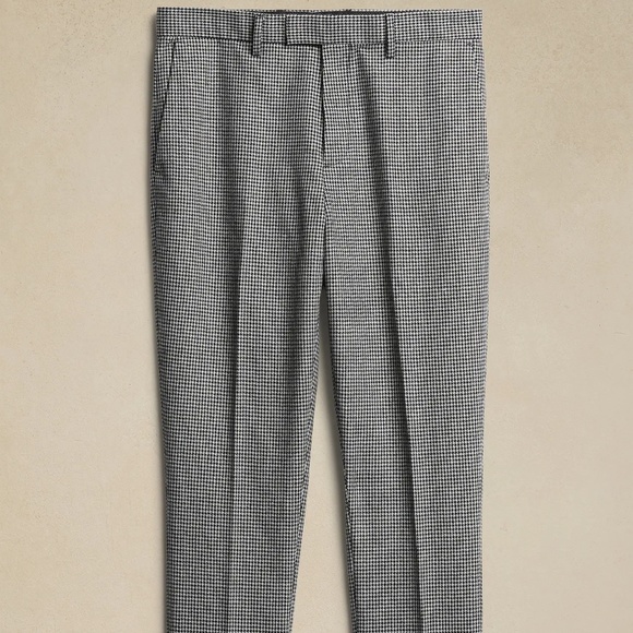 Banana Republic Men's TAILORED-FIT HOUNDSTOOTH SUIT TROUSER 31/30 NWT - Picture 2 of 8
